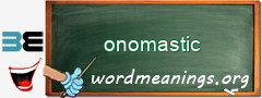 WordMeaning blackboard for onomastic